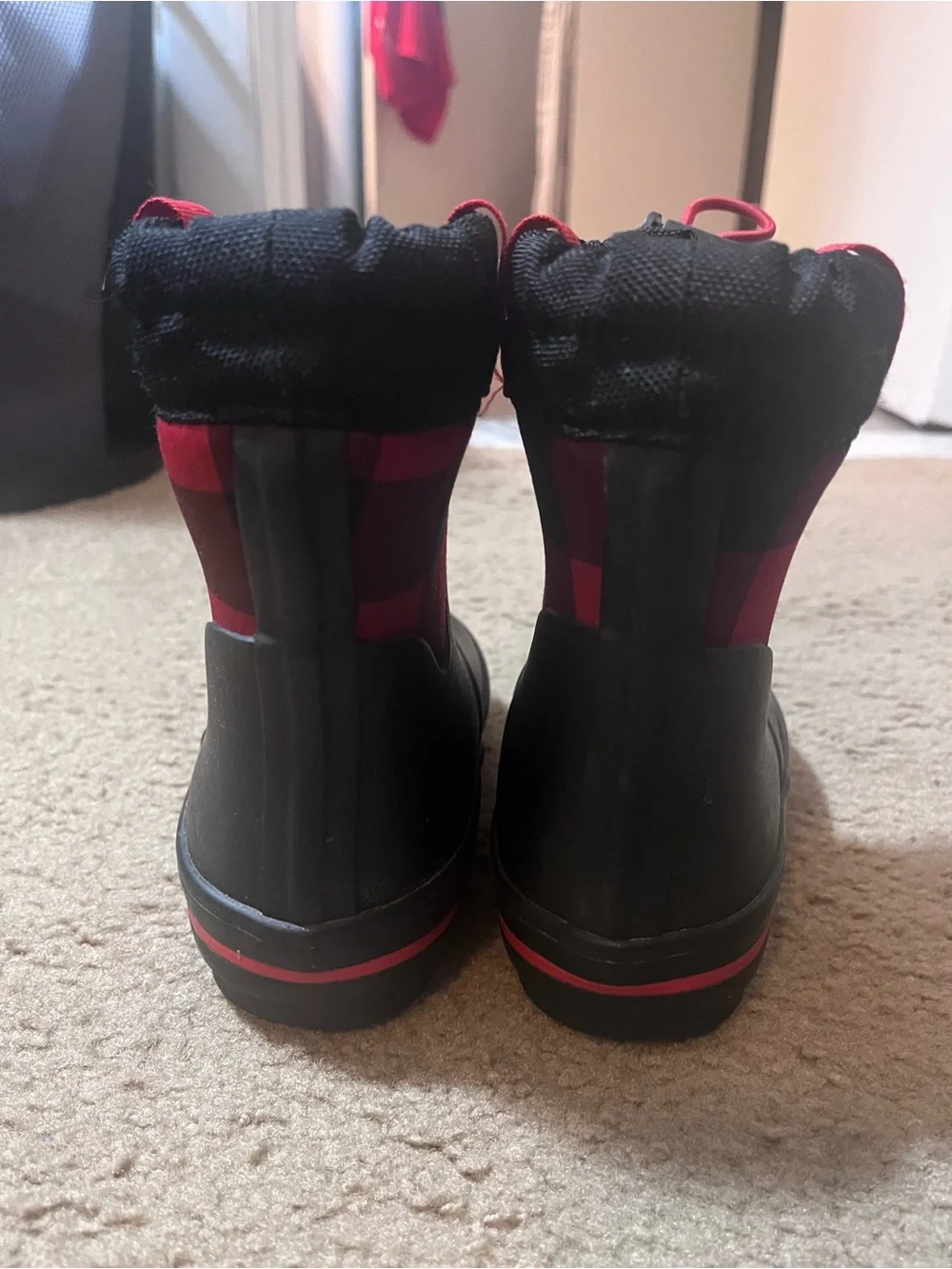 Kids Black and Red Waterproof Rain Boots - Cat and Jack